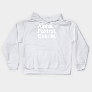 Alpha Foxtrot Charlie Kids Hoodie